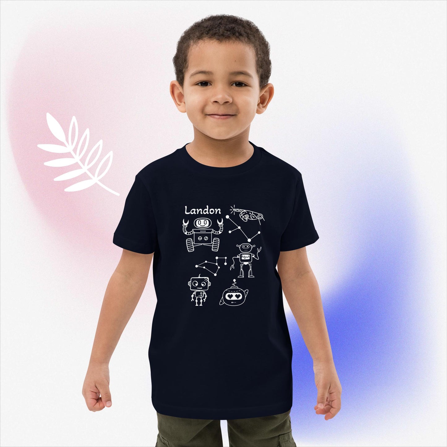 Customized Name Robot kid's t-shirt