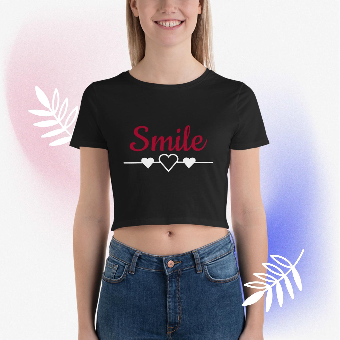 "Smile" Crop Tee