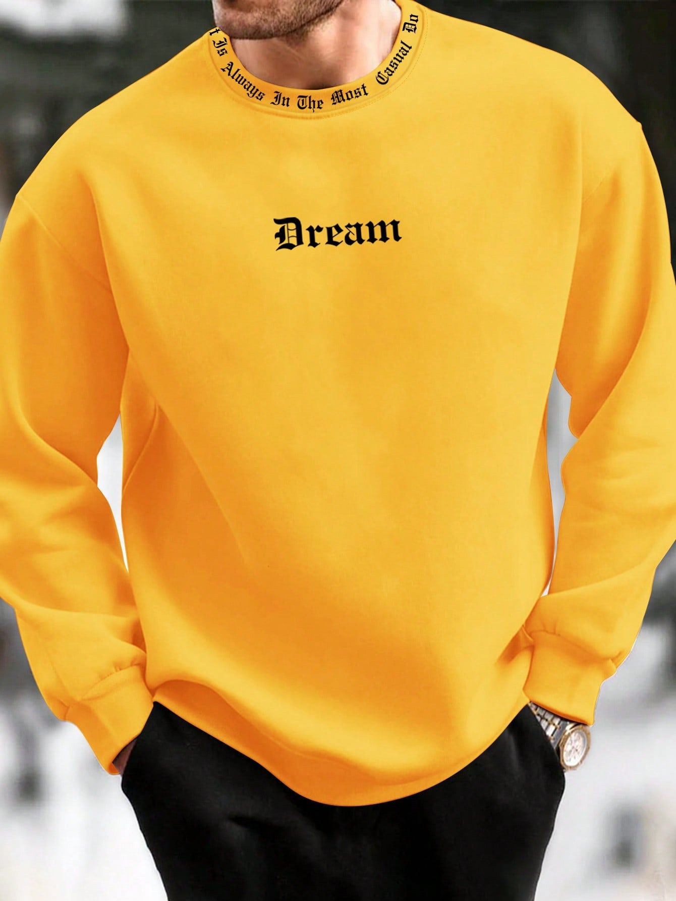 Manfinity Homme Men Slogan Graphic Drop Shoulder Sweatshirt