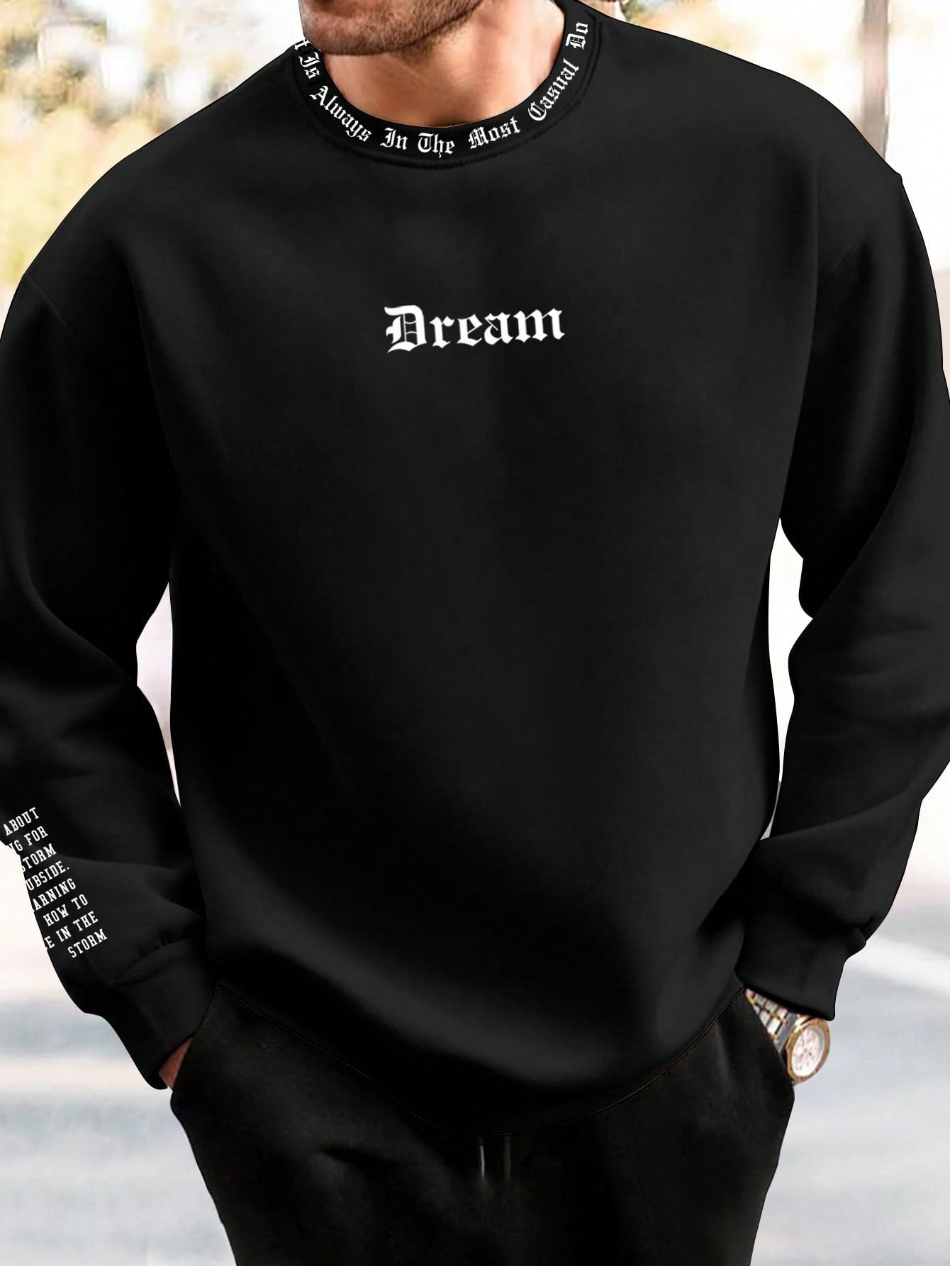 Manfinity Homme Men Slogan Graphic Drop Shoulder Sweatshirt